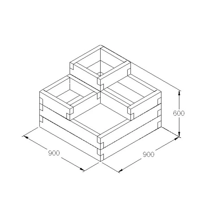 Caledonian Tiered Wooden Raised Bed - Image 3