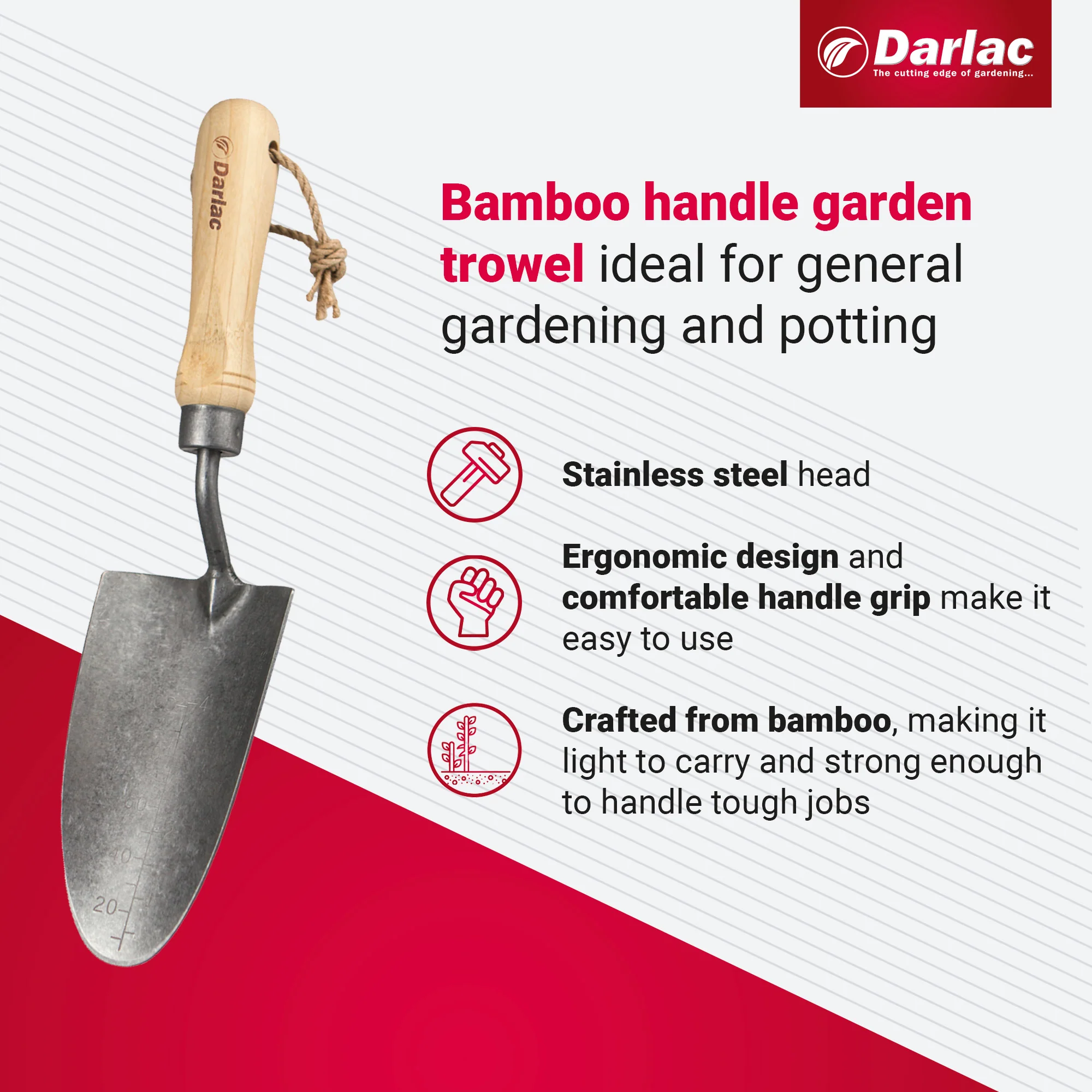 Darlac Bamboo Garden Trowel - Image 3