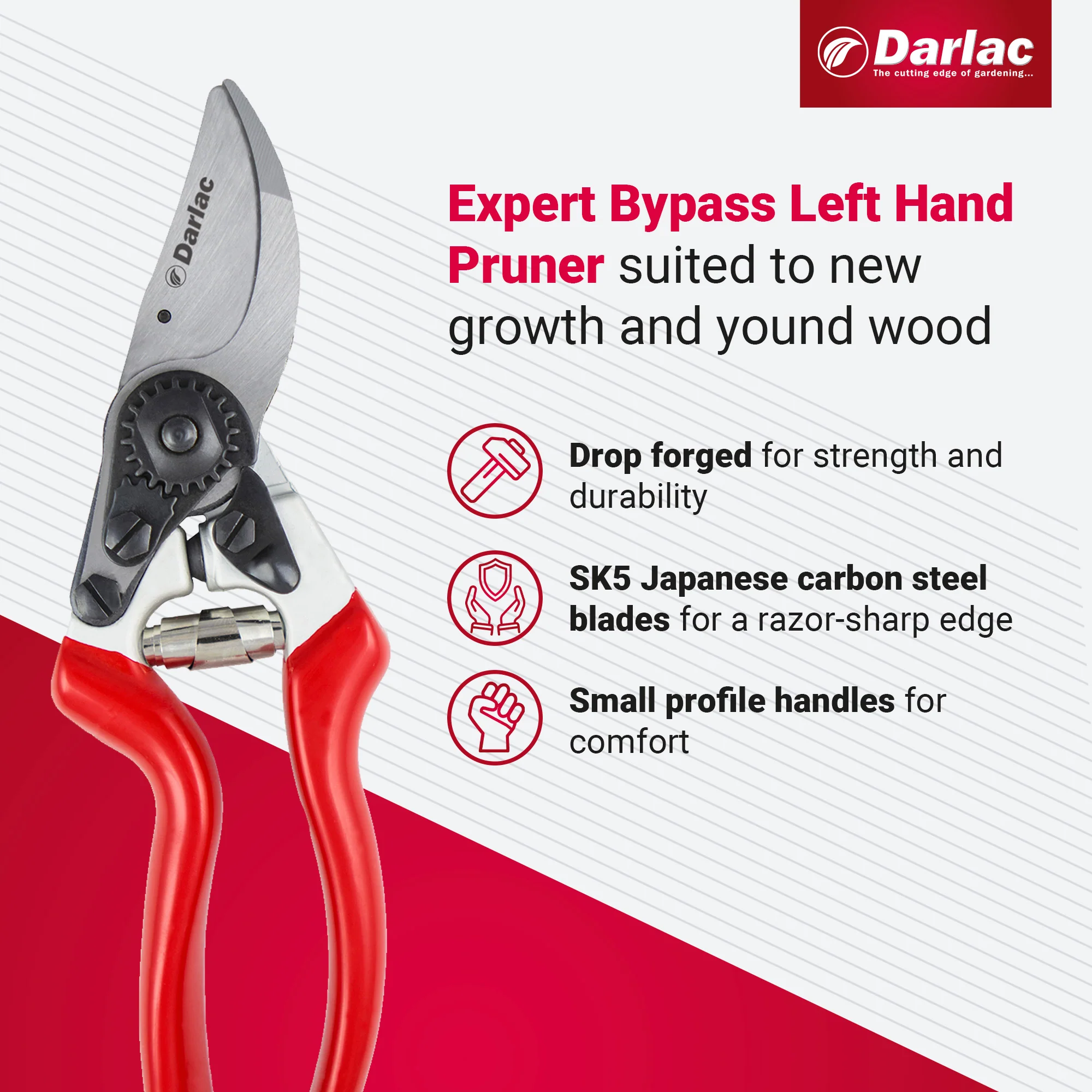 Darlac Expert Left Hand Bypass Secateur - Image 3