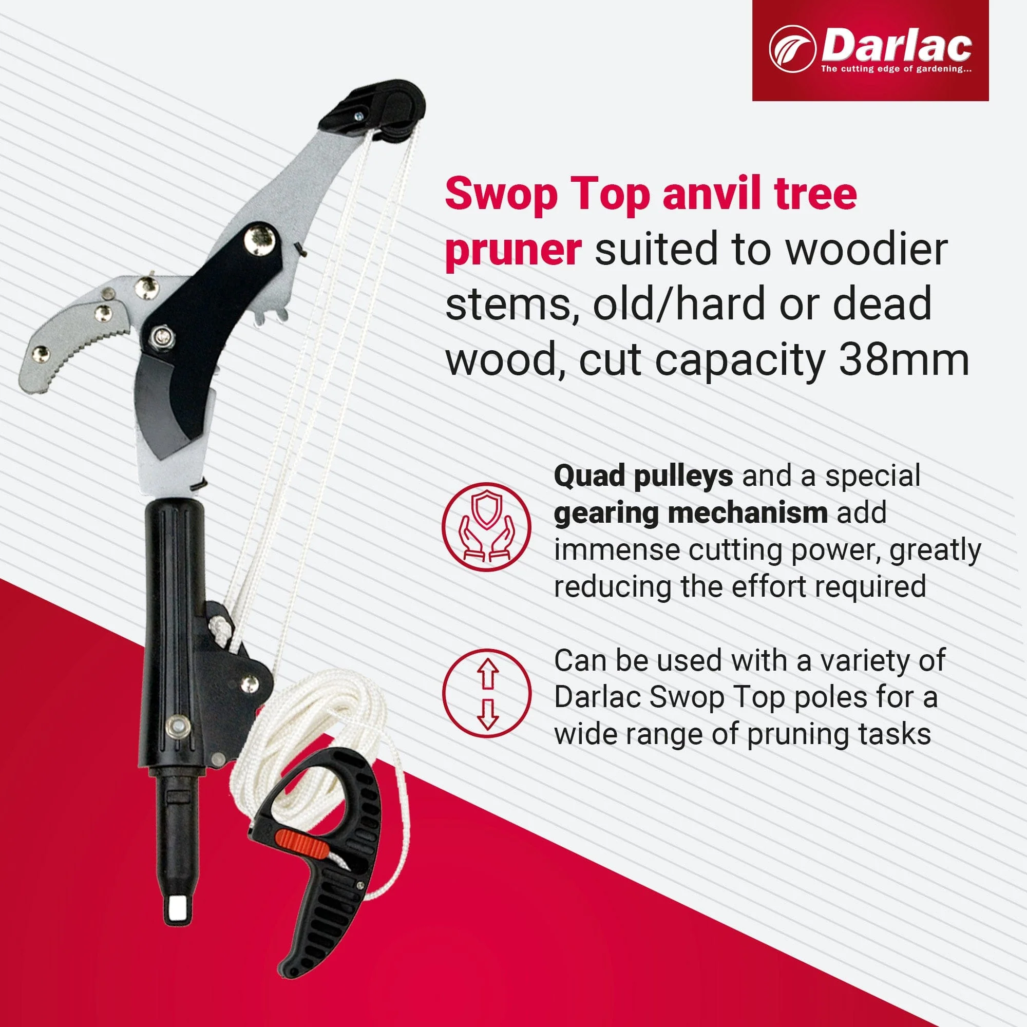 Darlac Swop Top Geared Anvil Tree Pruner Head - Image 3
