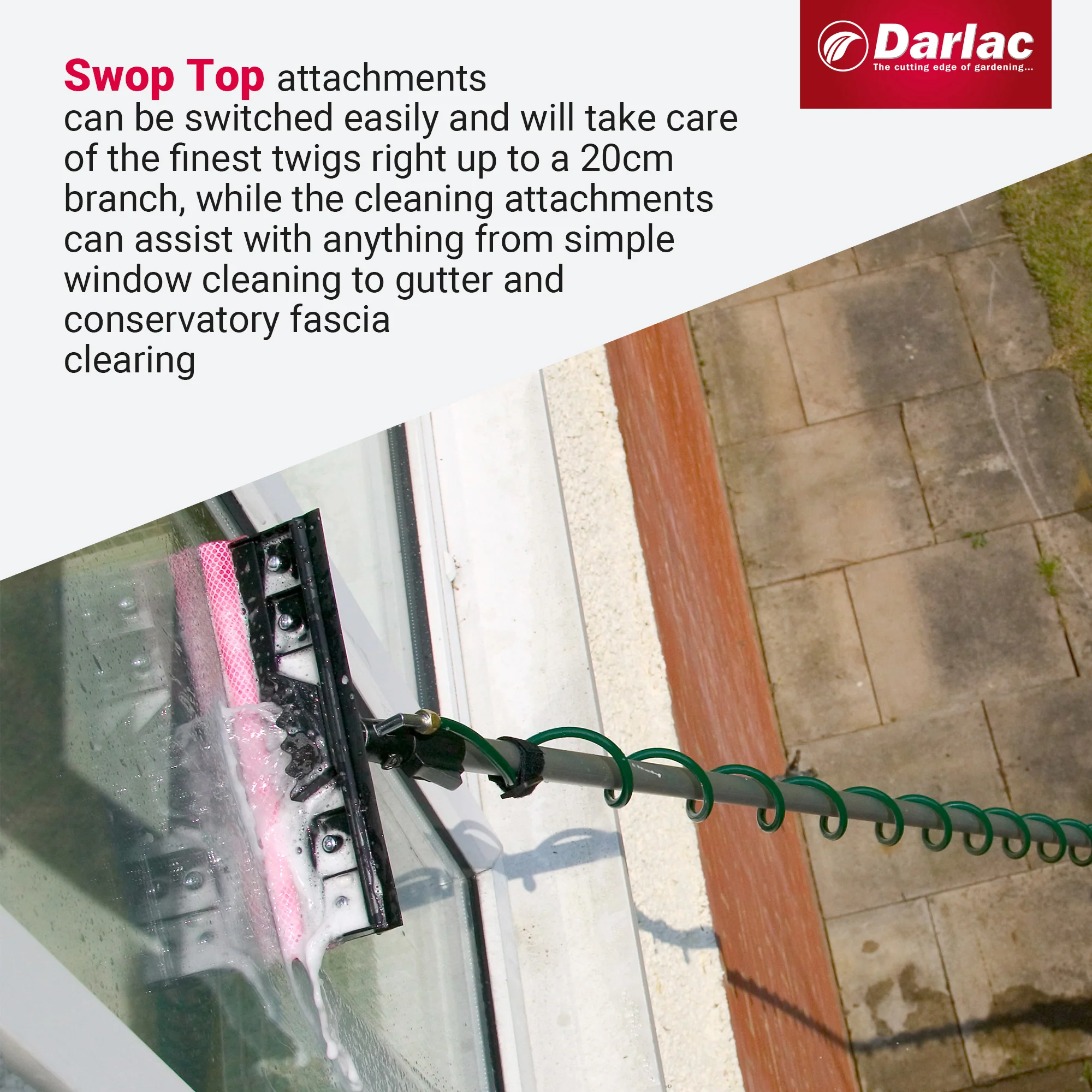 Darlac Swop Top Glass Squeegee Sponge Spares Pack - Image 4