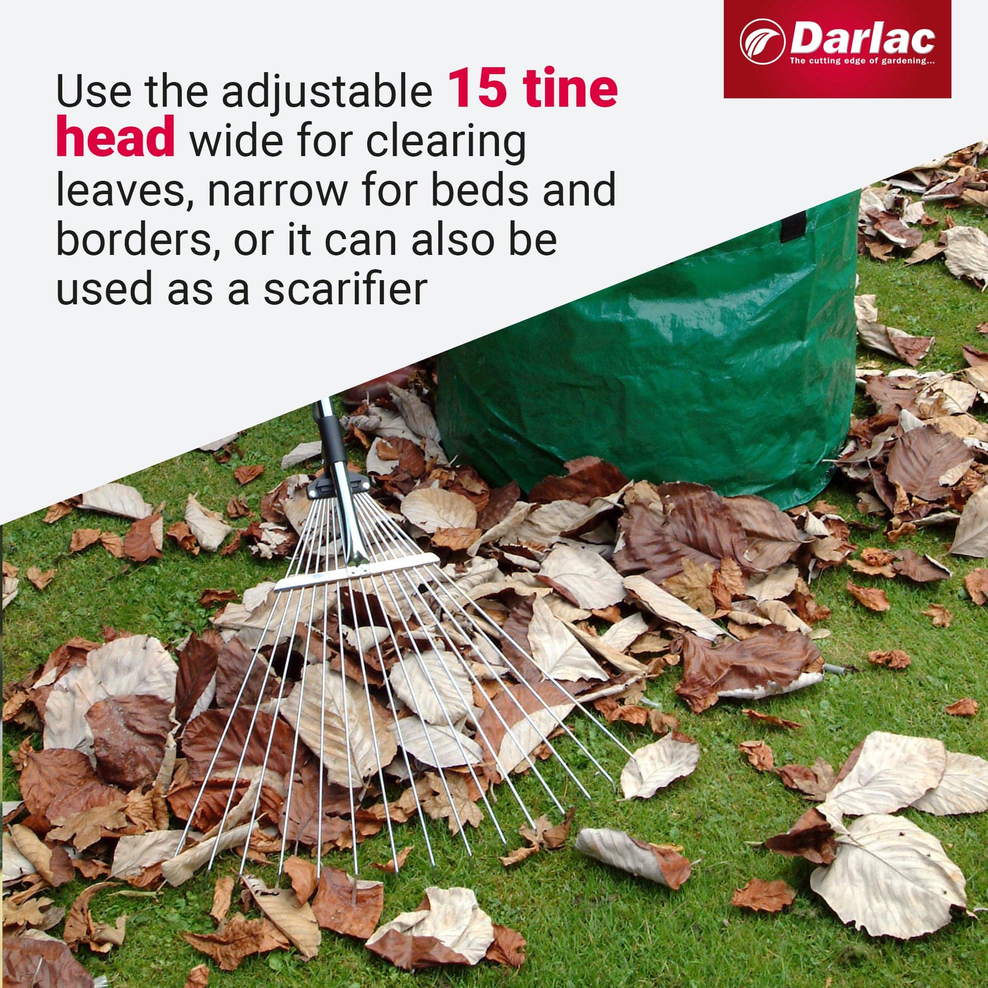 Darlac Expanding Telescopic Rake 15 Tine - Image 4