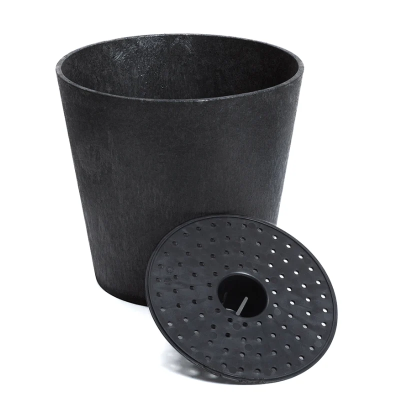Octavia Recycled and Unbreakable Plant Pots 28cm Slate Twin Pack - Image 3