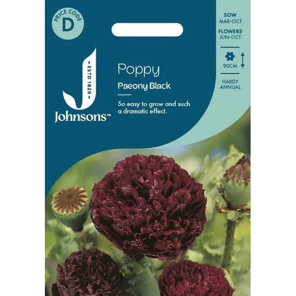 Poppy Paeony Black Seeds