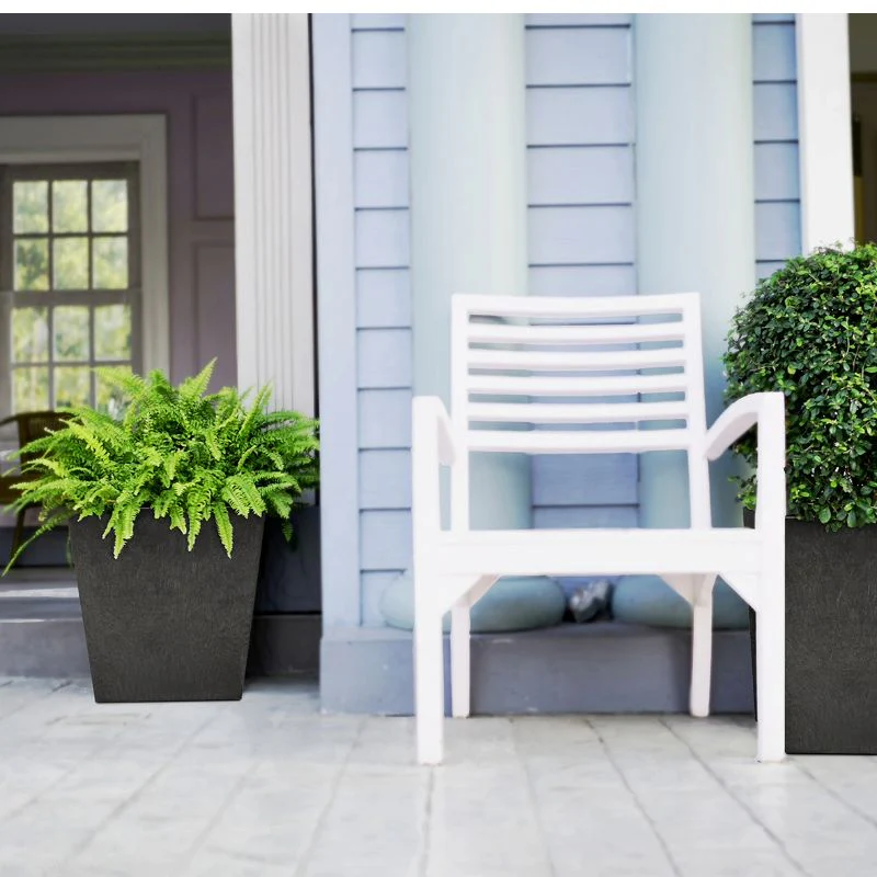 Sonata Recycled and Unbreakable Plant Pots 33cm Slate Twin Pack - Image 3